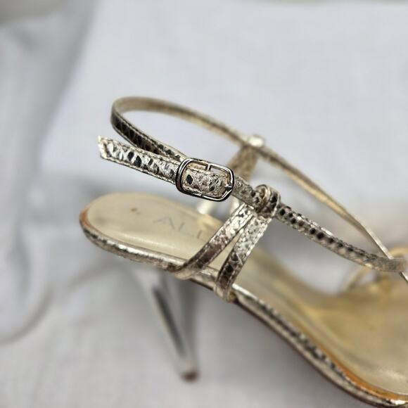 ALDO Gold Strappy High 4in Heels Size 38 / 7½ - Picture 7 of 10
